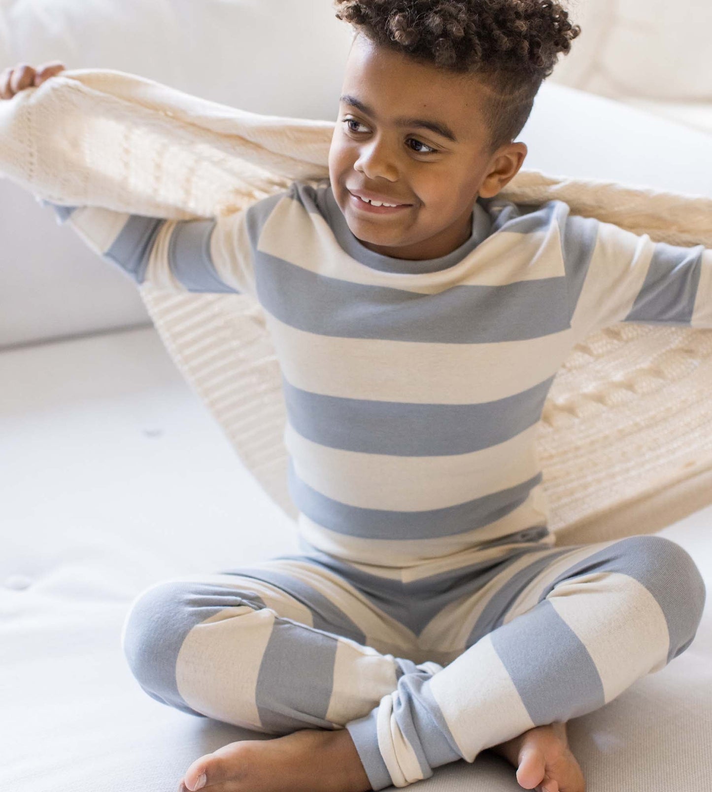 Rugby Stripe Organic Cotton Sleeper - Quarry