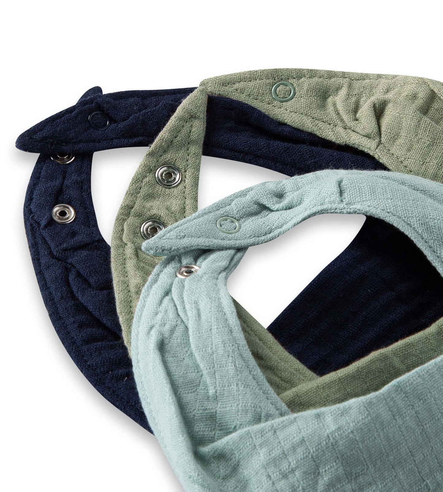 Organic Muslin Baby Bandana Bibs - Sea Foam Blue
