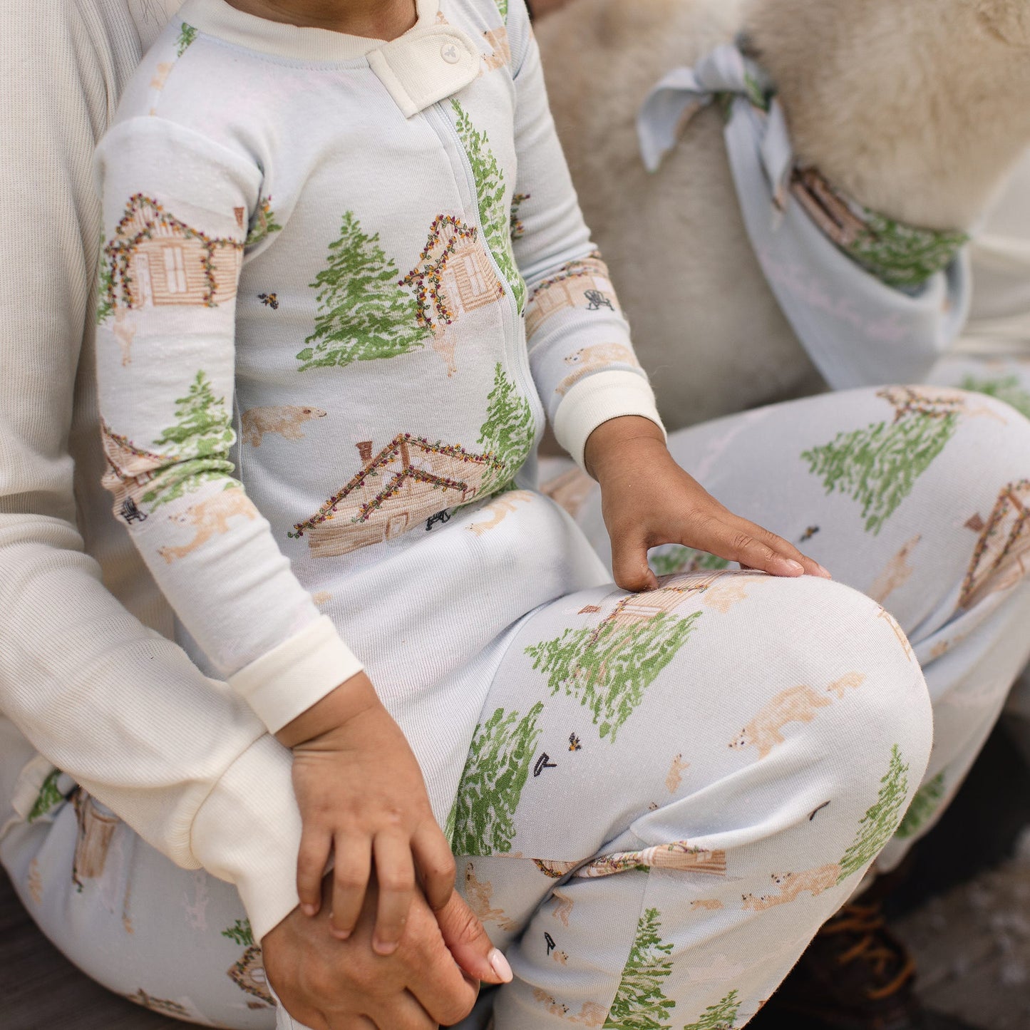 Winter Cabin Matching Organic Cotton Women's Pajamas