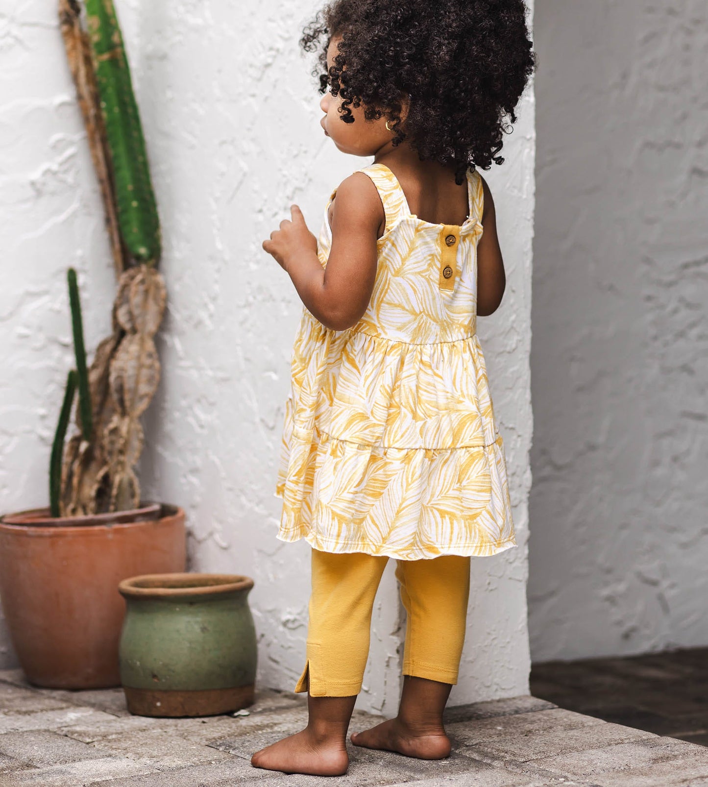Leafy Jungle Organic Girl Top & Capri Legging Set