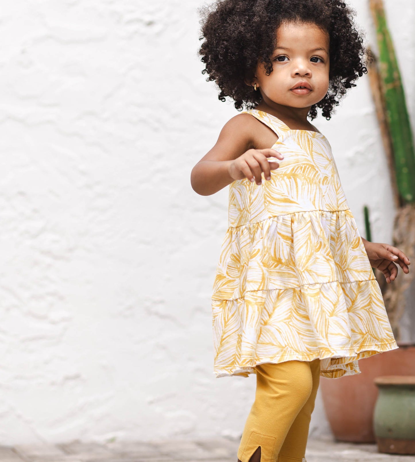 Leafy Jungle Organic Girl Top & Capri Legging Set