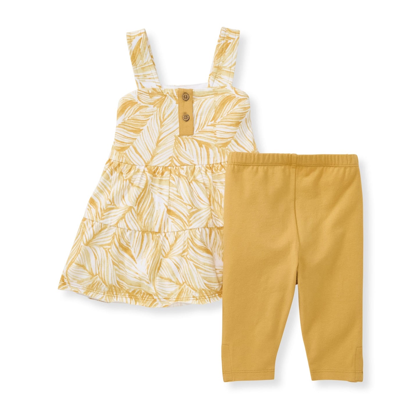 Leafy Jungle Organic Girl Top & Capri Legging Set