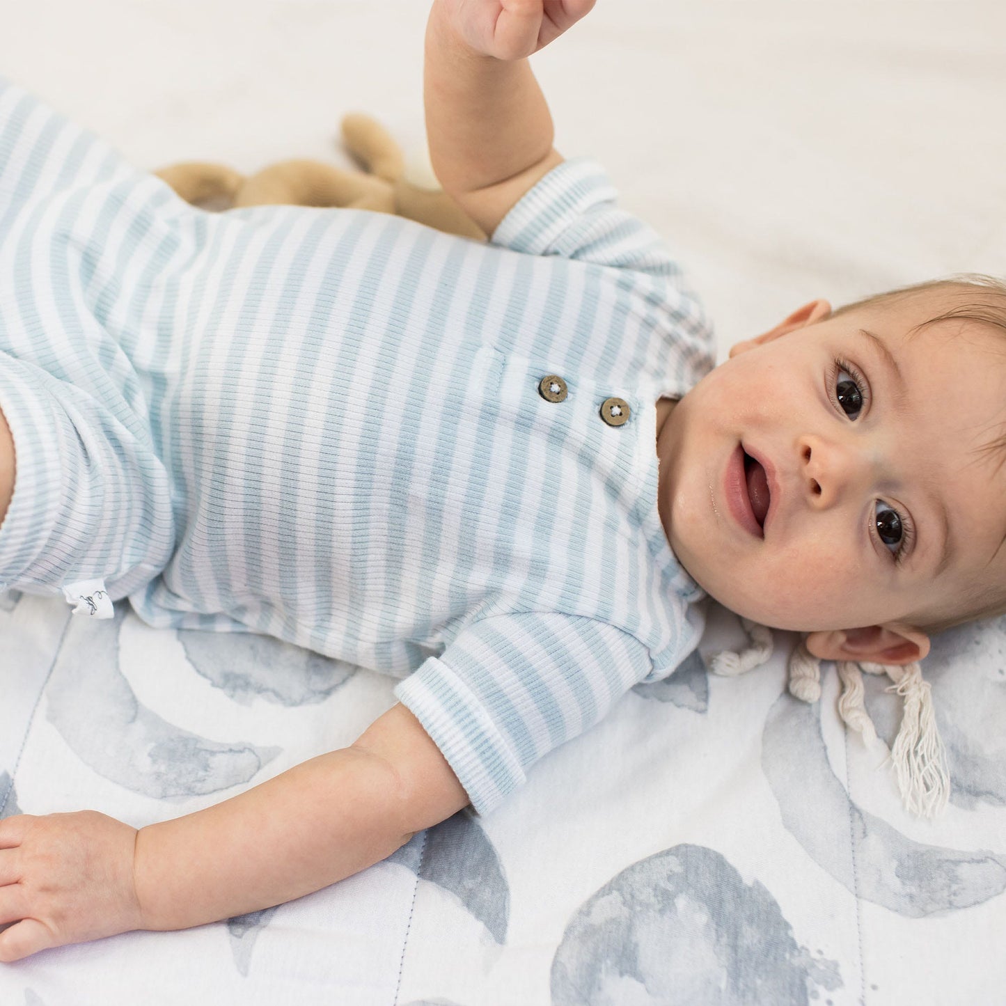 Rib Stripe Organic Cotton Baby Romper