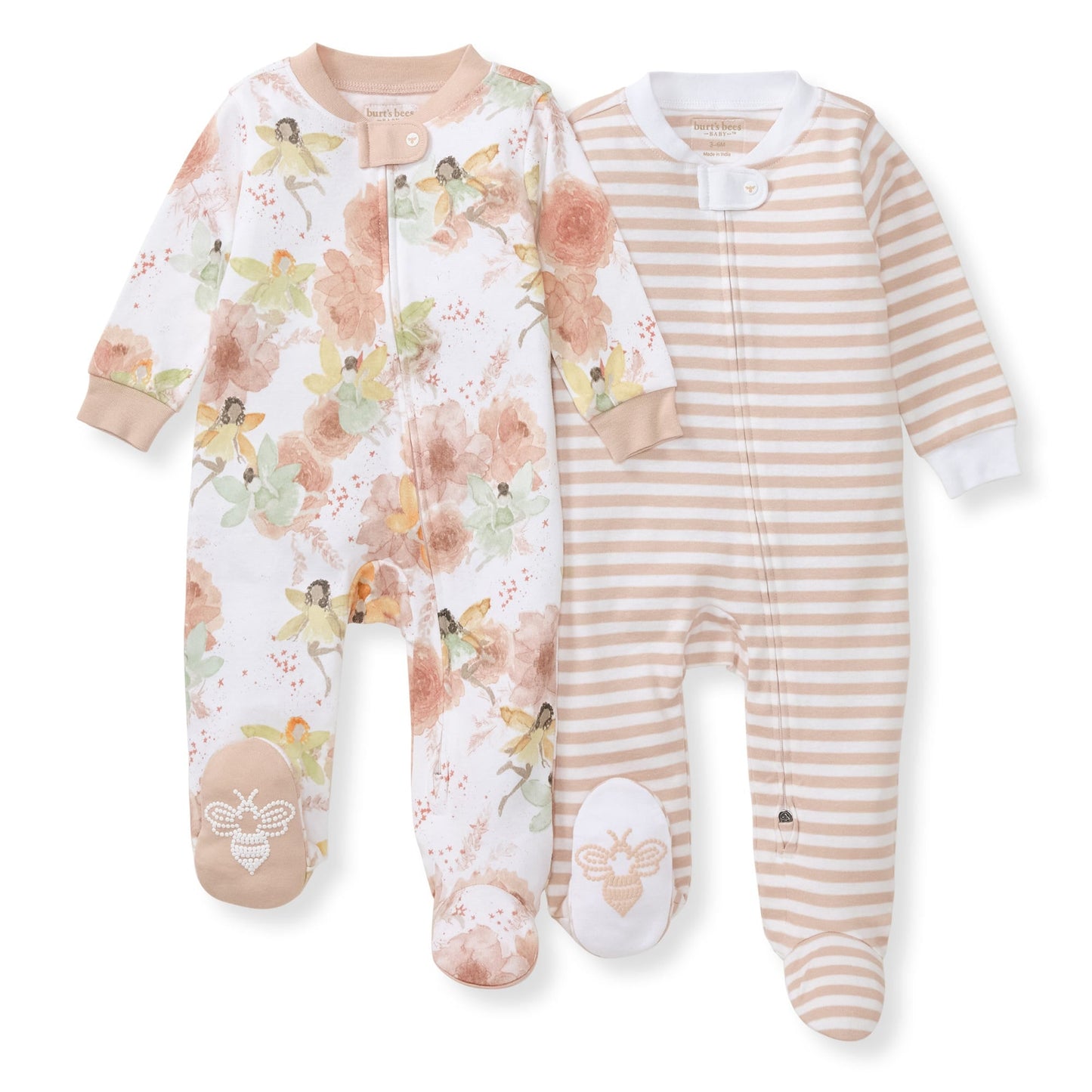 Fairy Floral Organic Cotton Girl Sleep & Play - 2 Pack