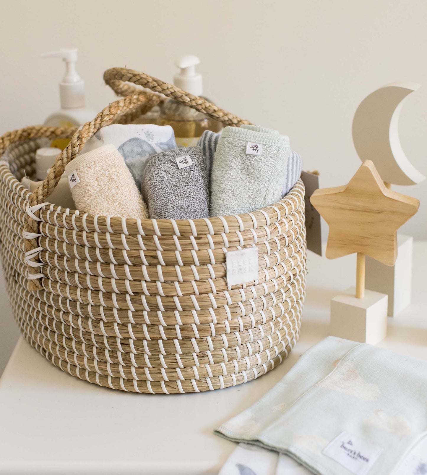 Organic Cotton Woven Terry Solid Washcloths 3 Pack - Quarry