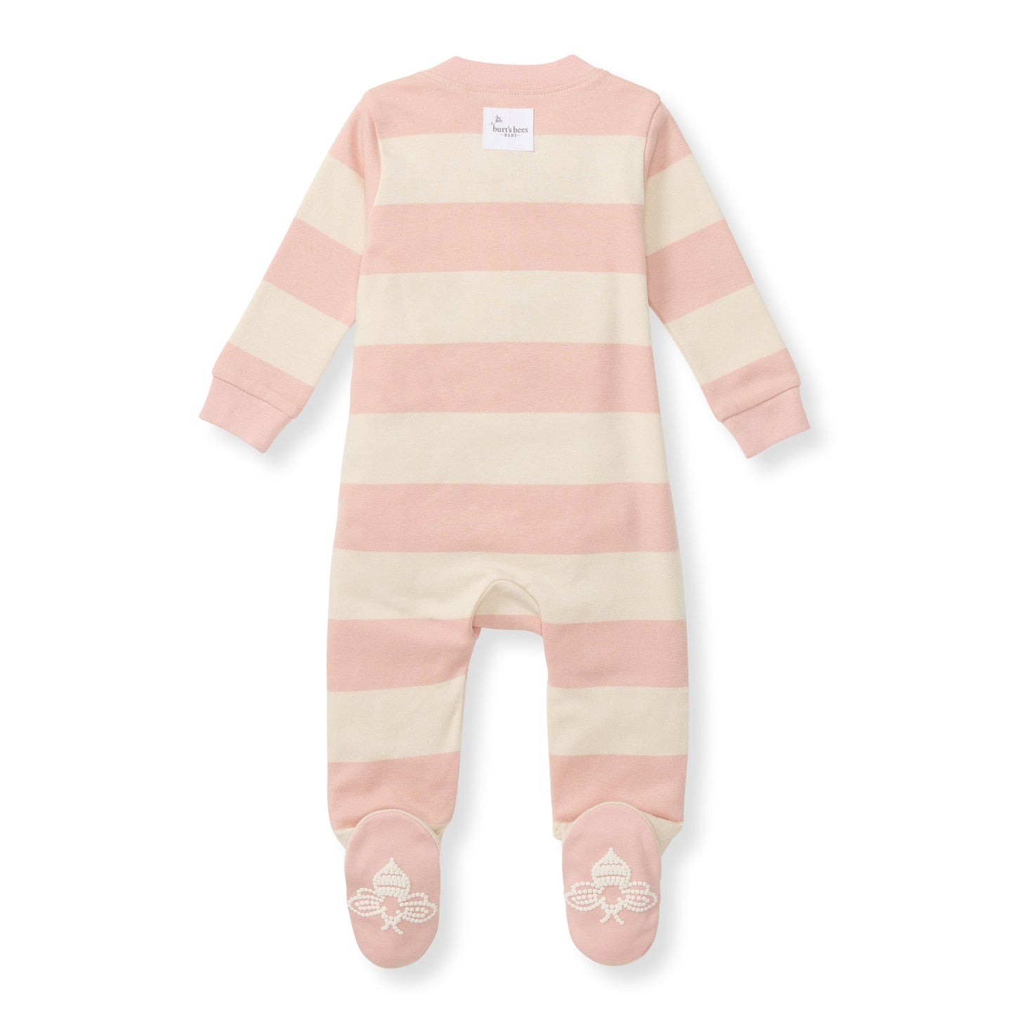 Rugby Stripe Organic Cotton Sleep & Play - Pink Sand
