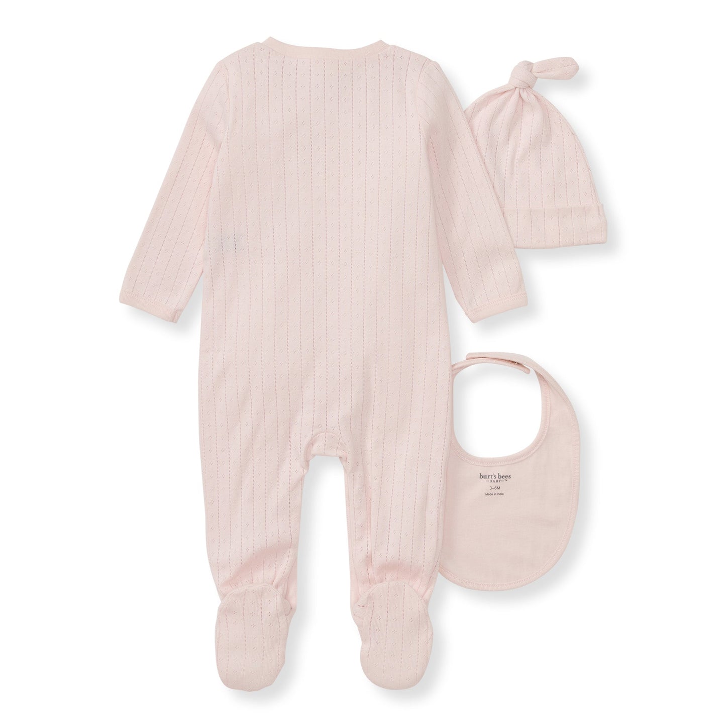 Organic Cotton Jumpsuit, Bib & Hat 3 Piece Set - Ranunculus