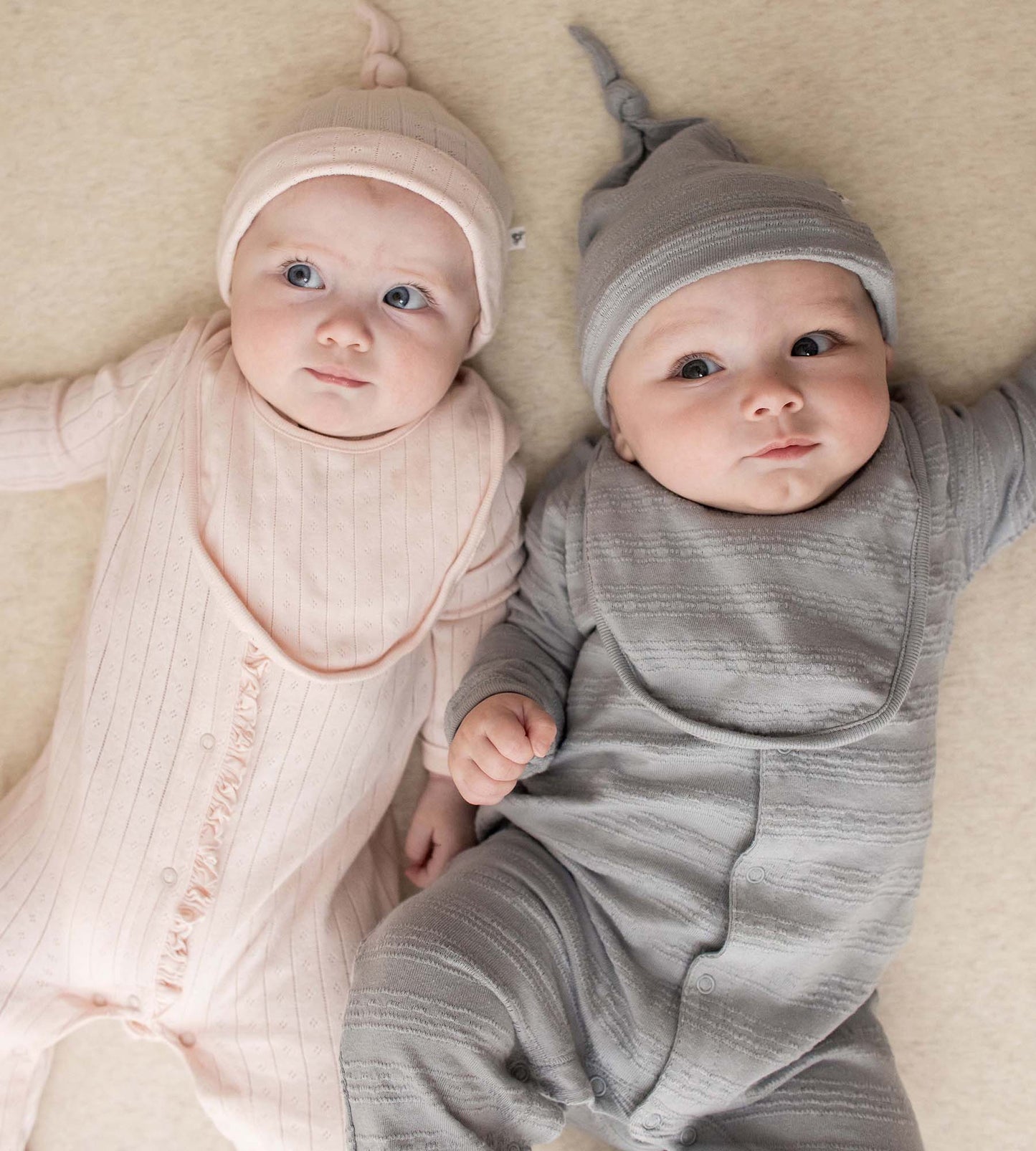 Organic Cotton Jumpsuit, Bib & Hat 3 Piece Set - Ranunculus