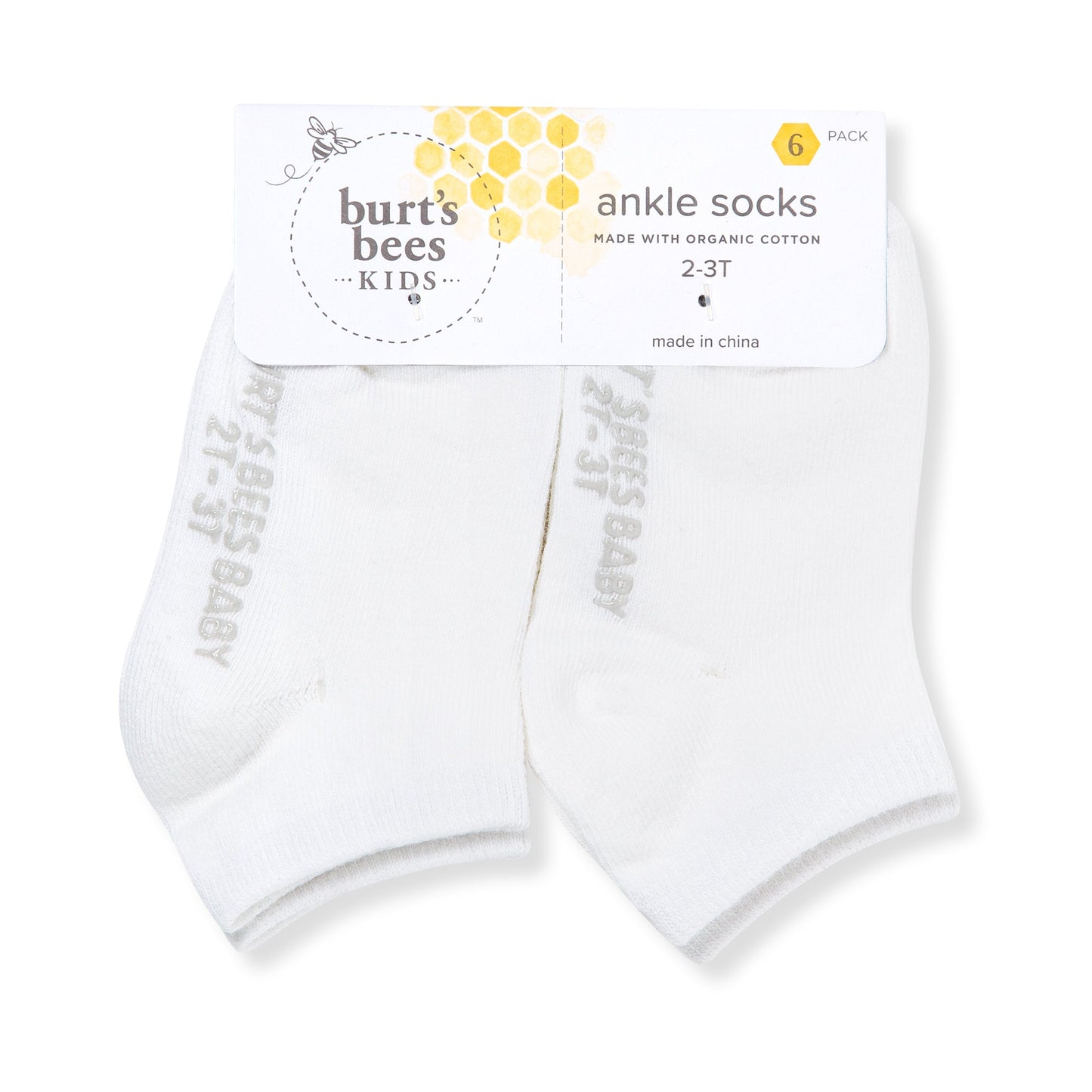 Solid Organic Cotton Baby Ankle Socks 6 Pack