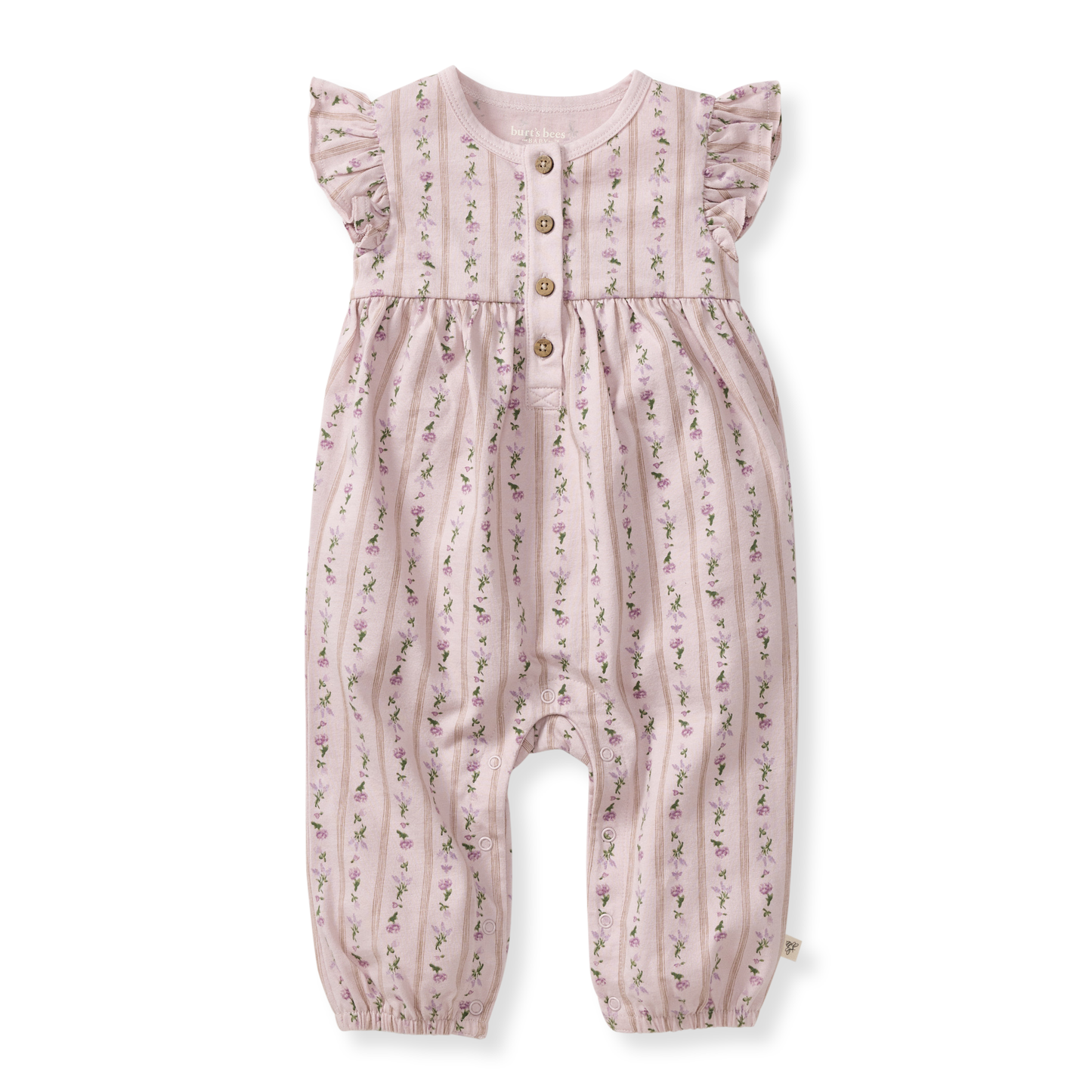 Farmhouse Floral Organic Baby Girl Jumpsuit