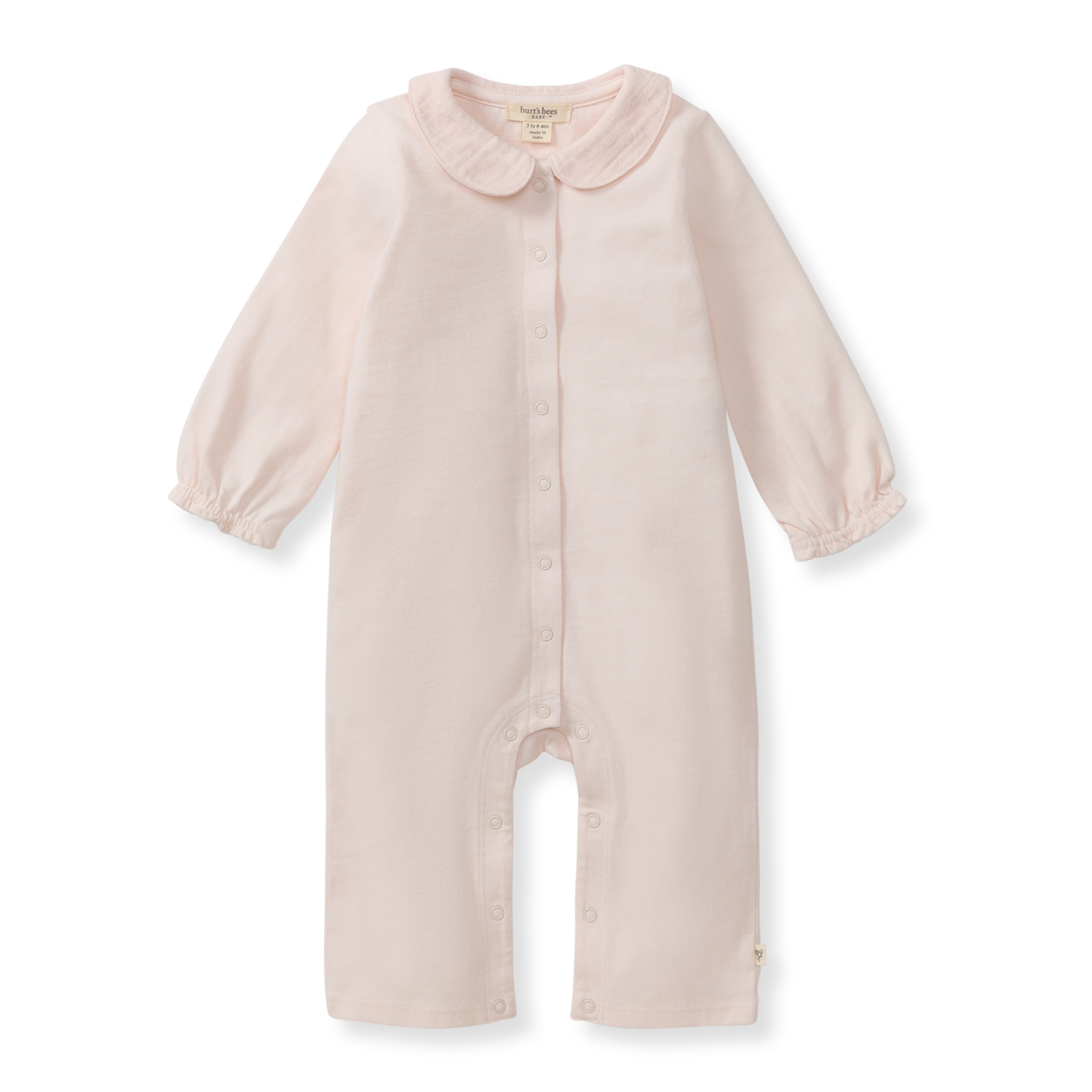 Muslin Collar Baby Girl Pink Jumpsuit