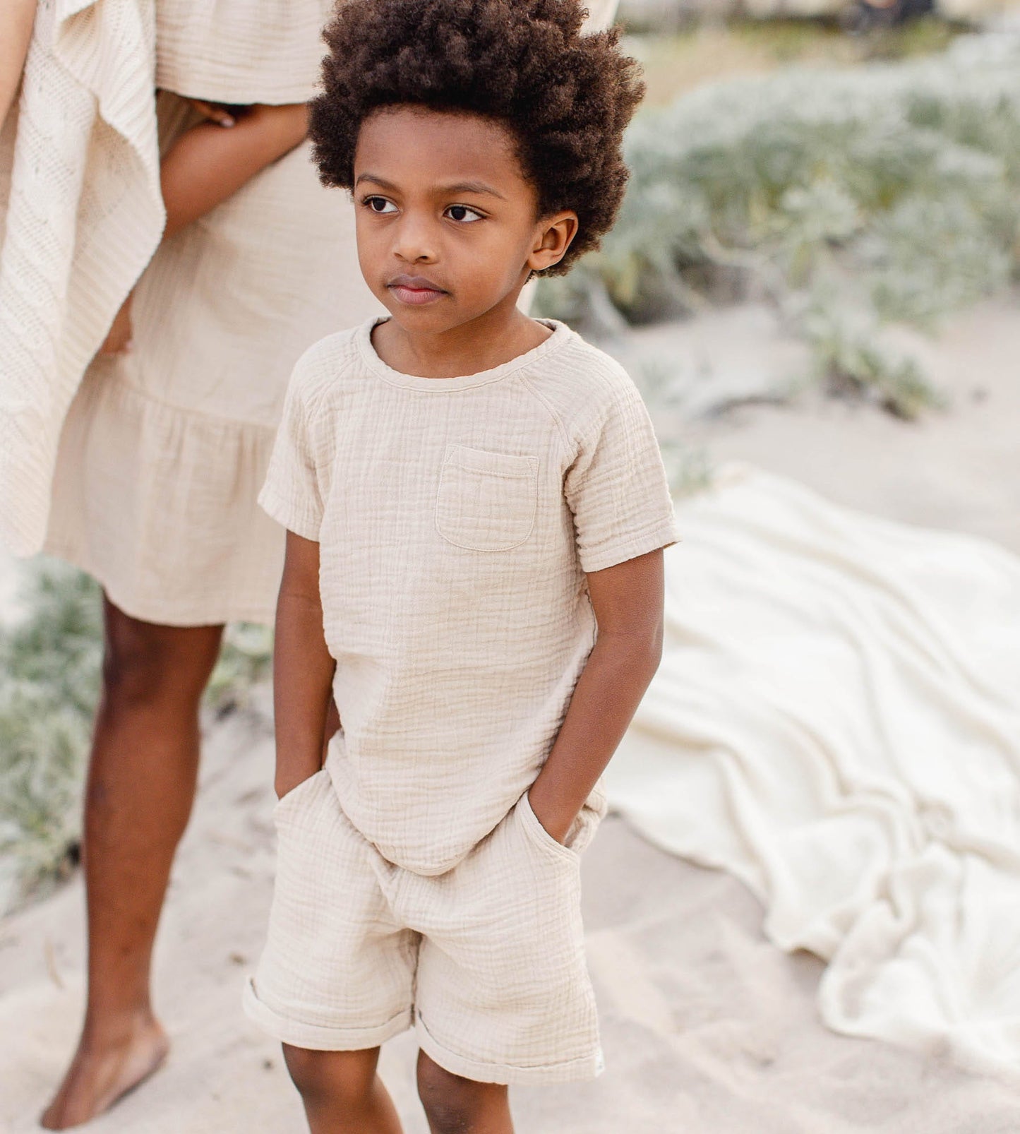 Mommy & Me Matching Crinkle Muslin Boy Set