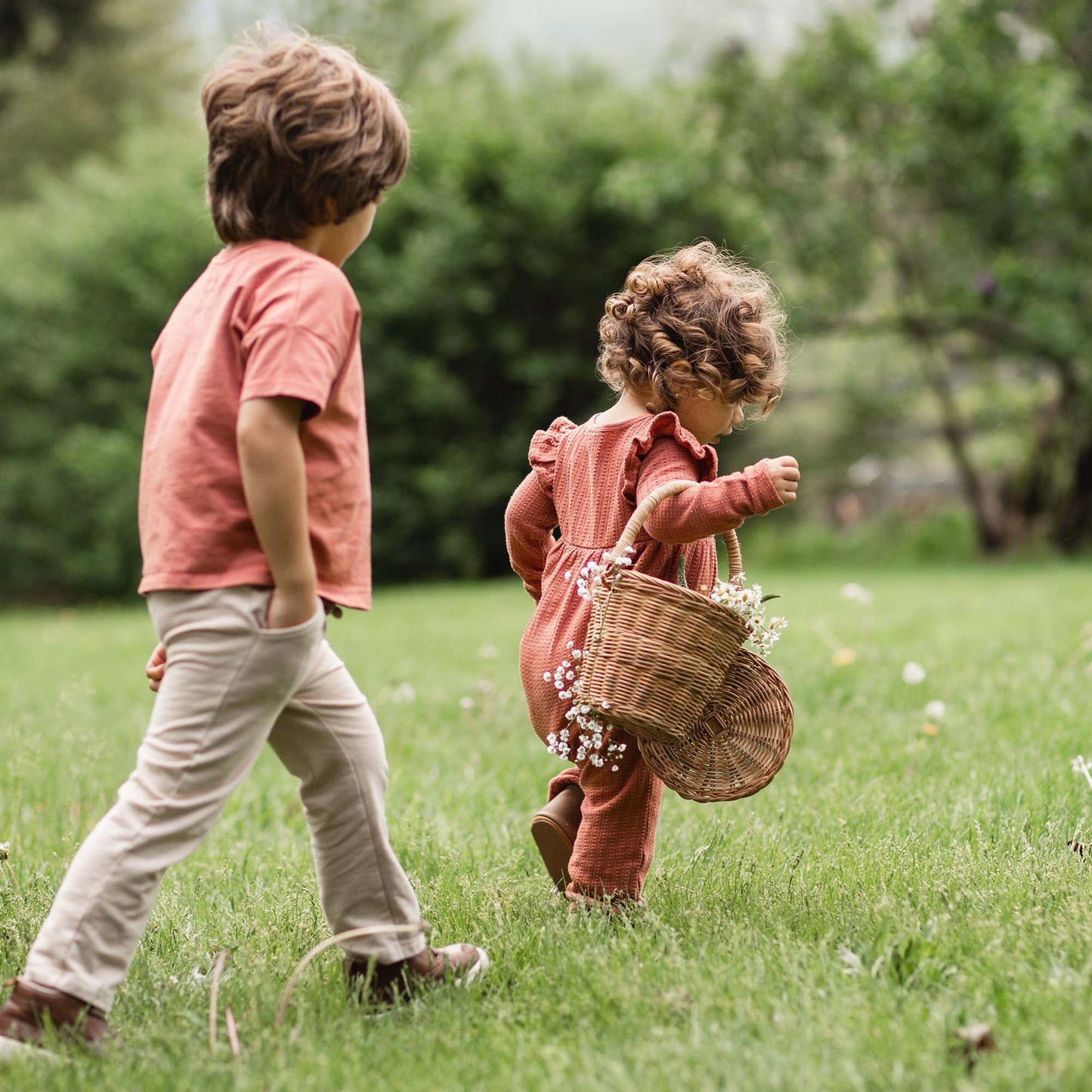 Drop Shoulder Organic Boy Tee & Pants Set - Cedar