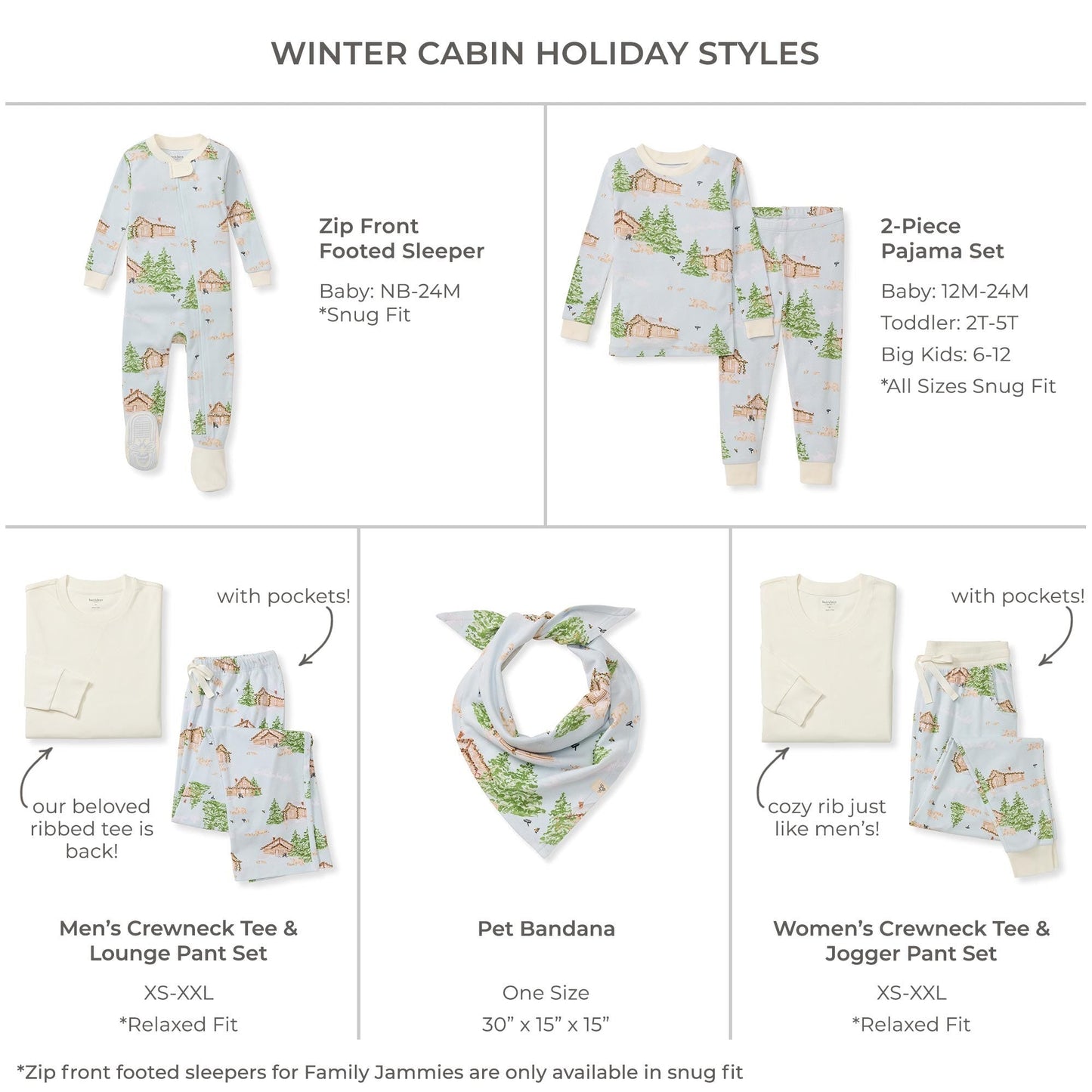 Winter Cabin Matching Organic Cotton Women's Pajamas