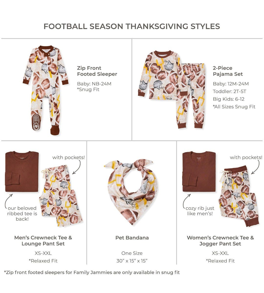 Football Season Organic Matching Women's Pajamas
