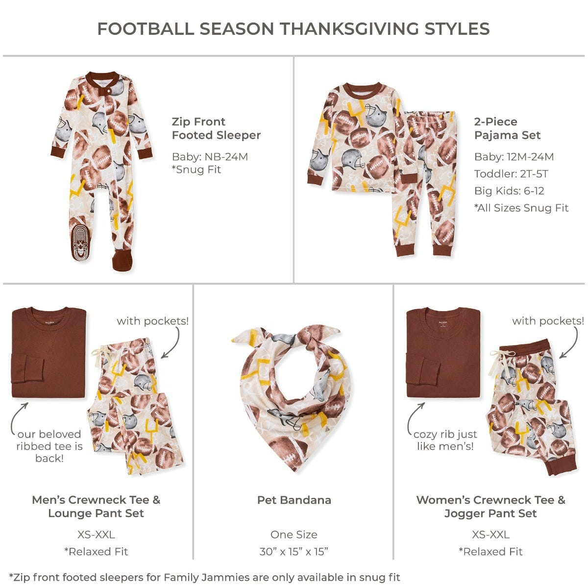 Football Season Organic Matching Men's Pajamas