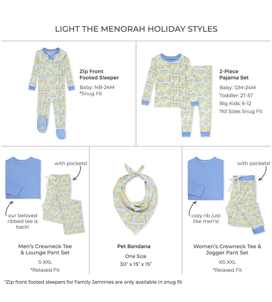 Light the Menorah Organic Cotton Pet Bandana