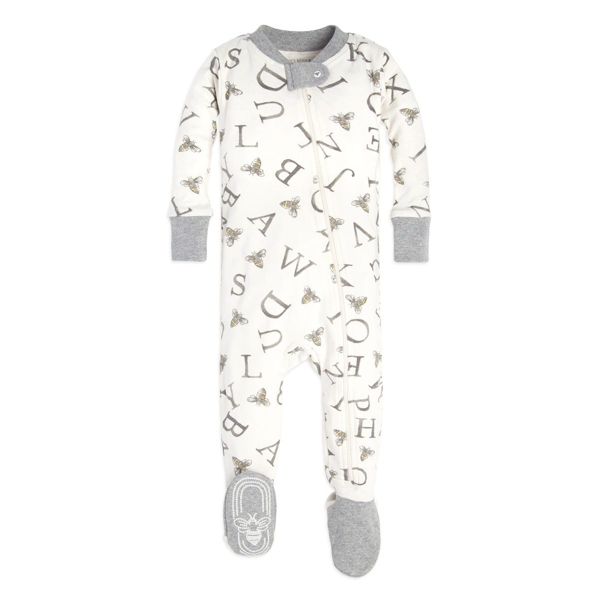 A-Bee-C and Stripes Organic Cotton Snug Fit Footed Sleeper 2 Pack