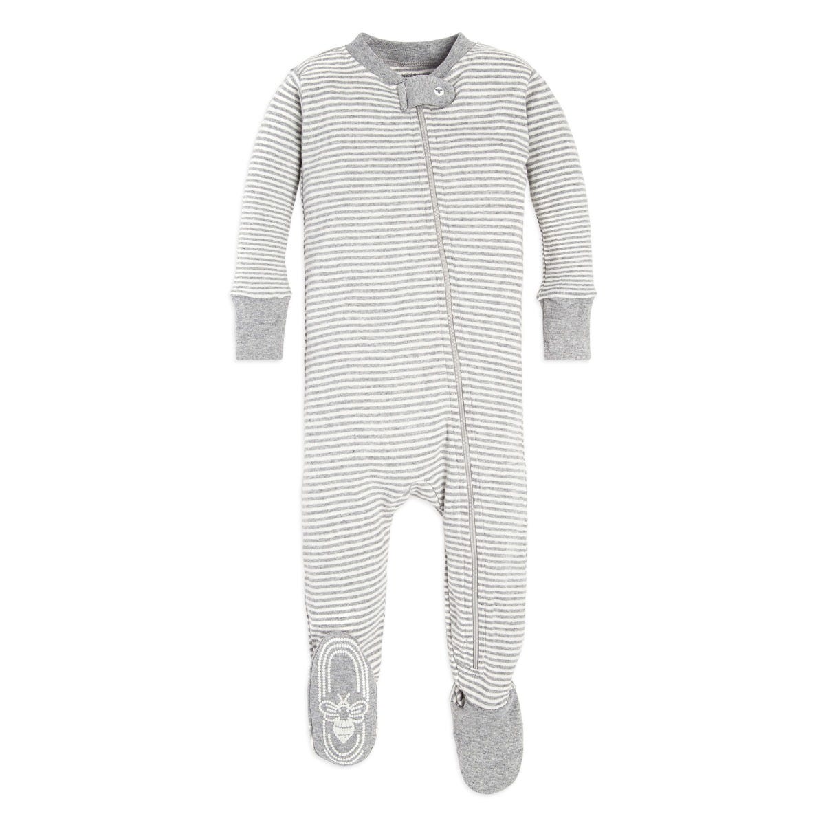 A-Bee-C and Stripes Organic Cotton Snug Fit Footed Sleeper 2 Pack