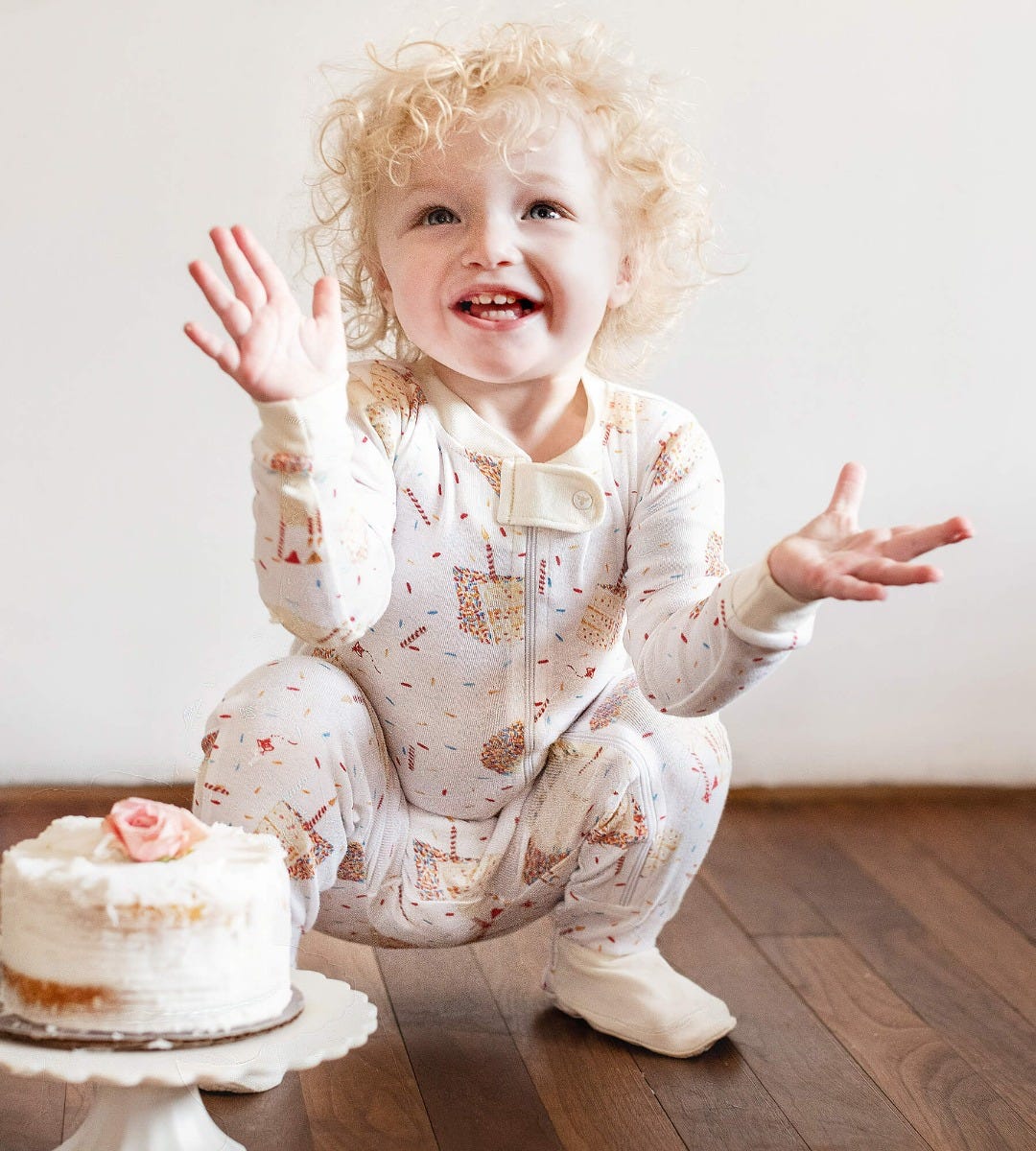 Birthday Cake Organic Two-Piece Long Sleeve Pajamas