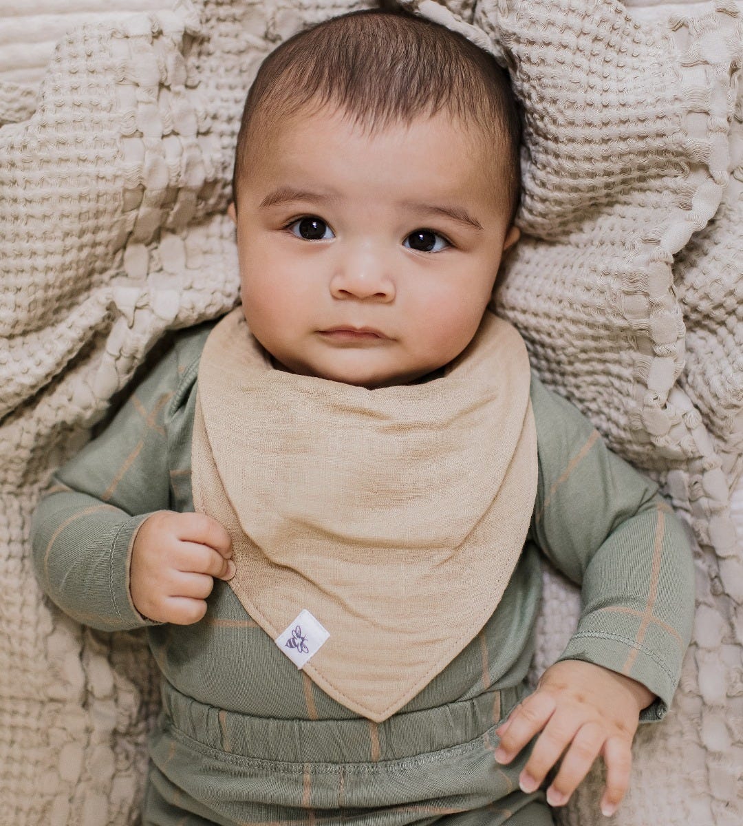 Organic Muslin Baby Bandana Bibs - Ash