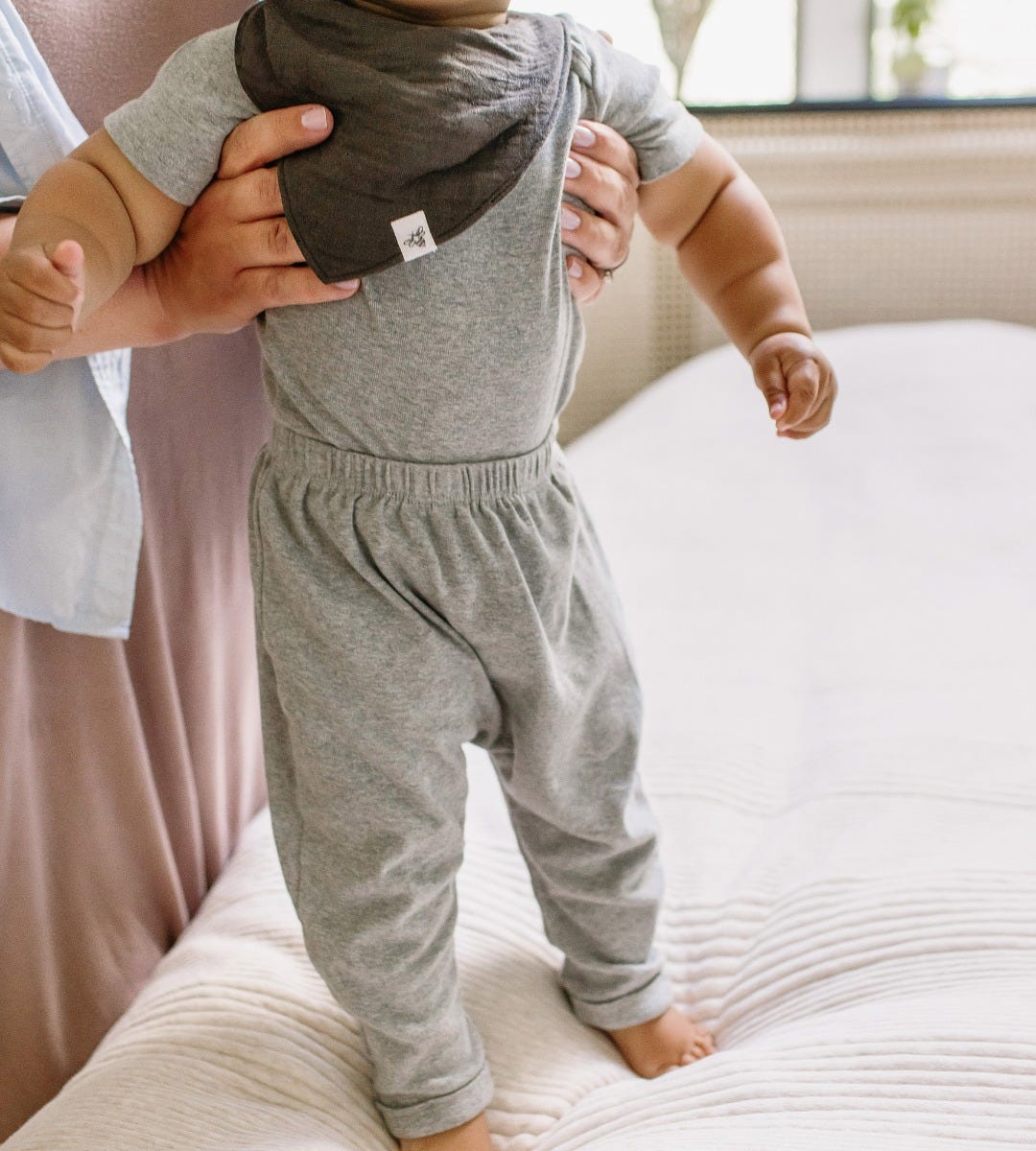 Organic Cotton Baby Harem Pants - Set of 3 - Ash