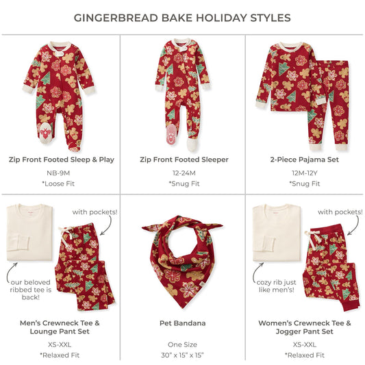 Gingerbread Bake Matching Family Pajamas