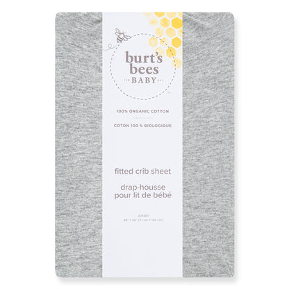 Solid Organic Cotton BEESNUG® Fitted Crib Sheet - Heather Grey