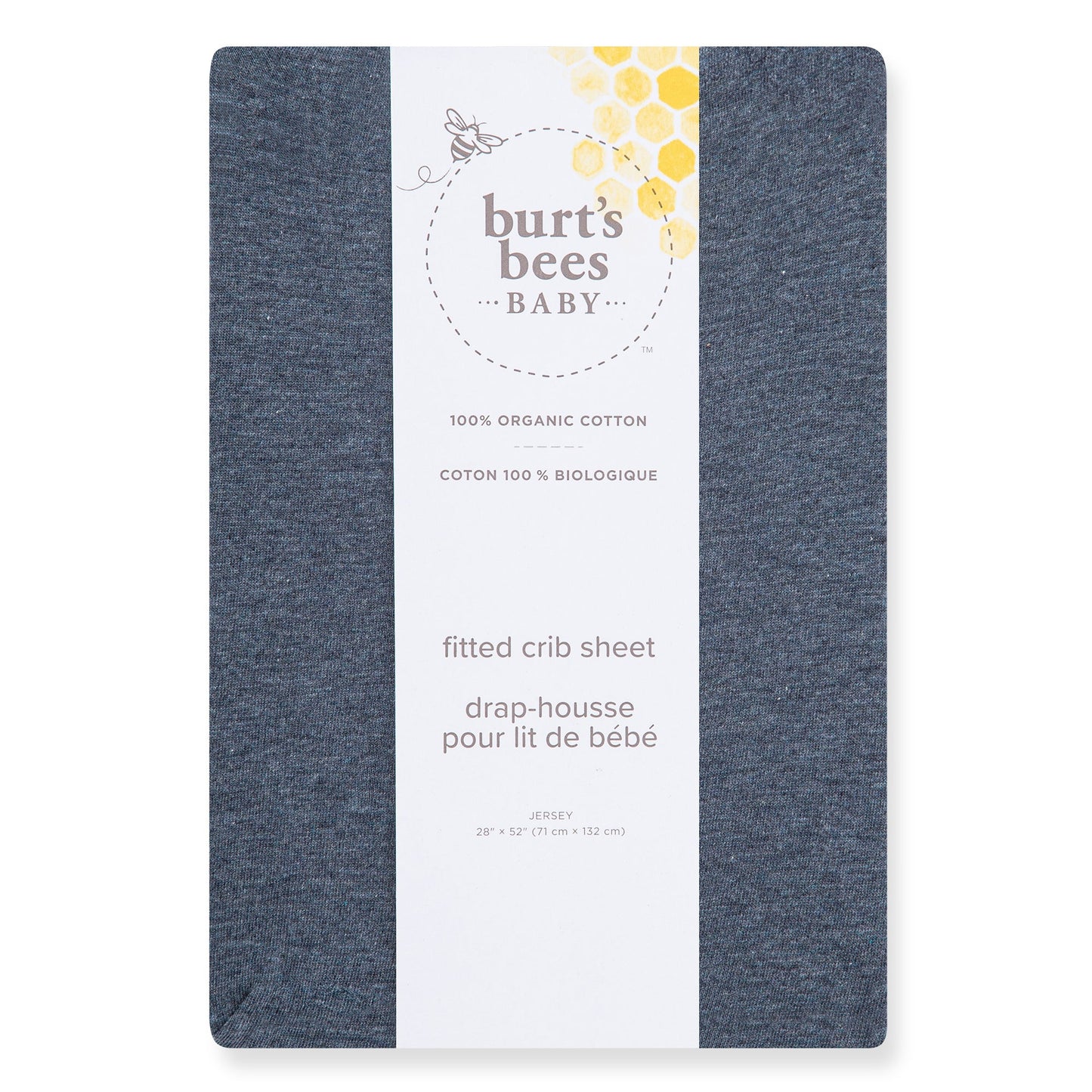 Solid Organic Cotton BEESNUG® Fitted Crib Sheet - Nightfall