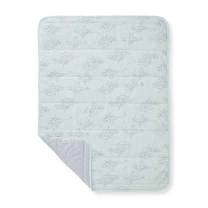 Swaying Branches Organic Cotton Reversible Baby Blanket - Ice Flow