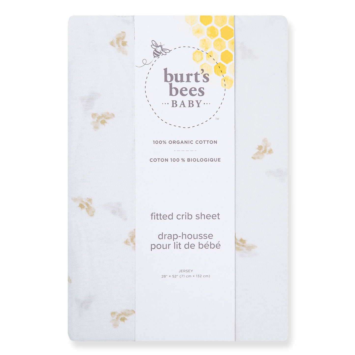 Golden Bee Organic Cotton BEESNUG® Fitted Crib Sheet - Hummus