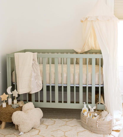 Good Night Sky Organic Cotton Crib Sheets Set of 2 - Limestone