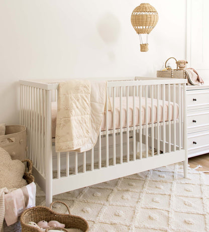 Good Night Sky Organic Cotton Crib Sheets Set of 2 - Limestone
