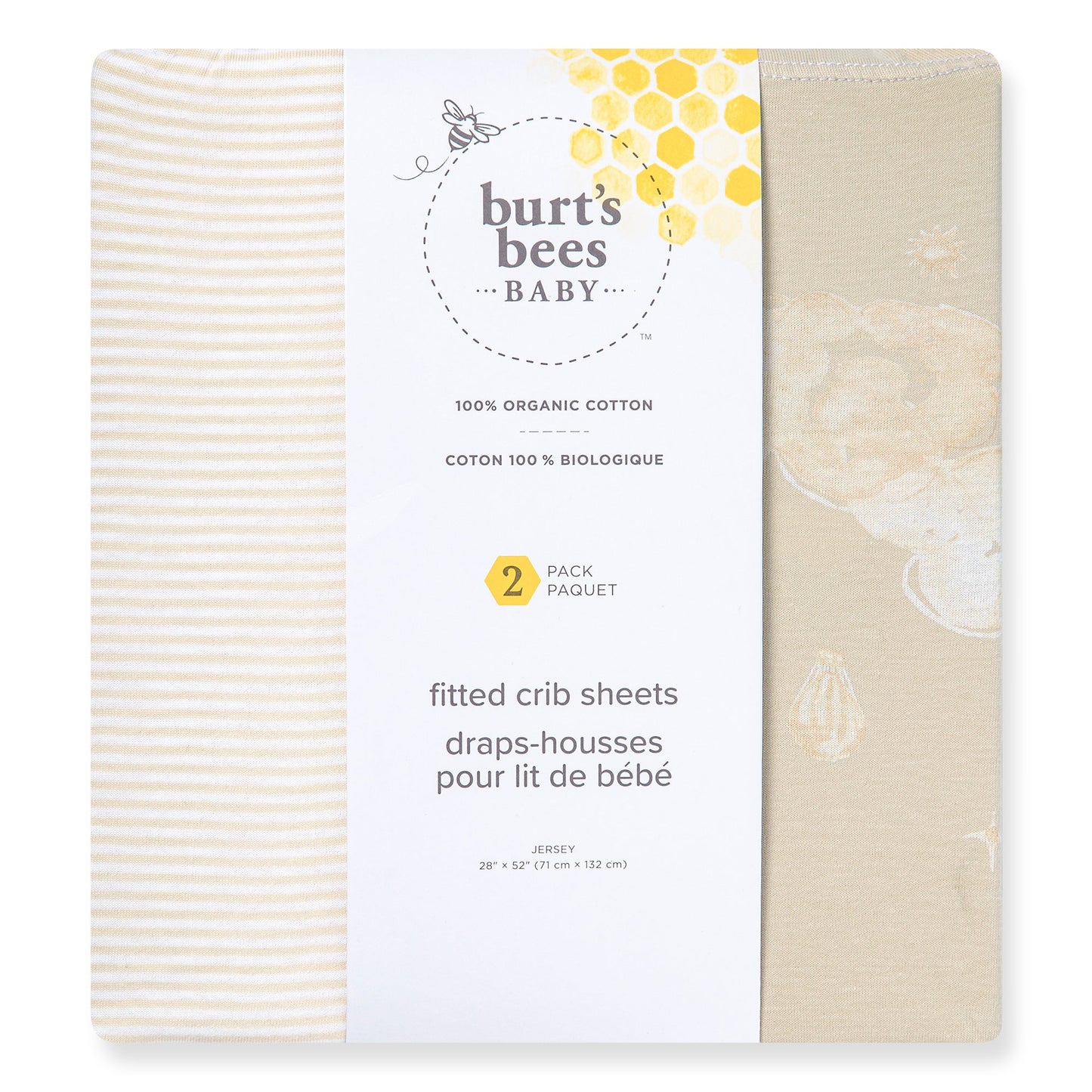 Good Night Sky Organic Cotton Crib Sheets Set of 2 - Limestone