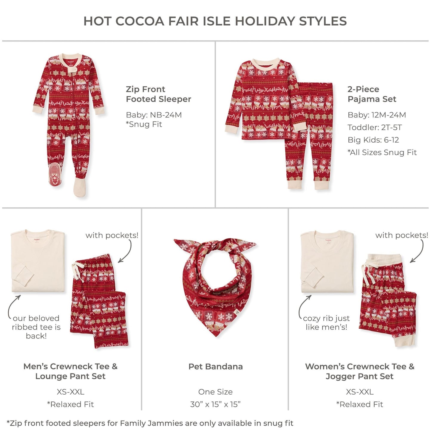Hot Cocoa Fair Isle Matching Men's Pajamas