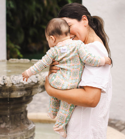 Floral Tile Organic Cotton 2-Piece Girl Pajamas