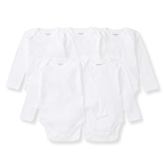 Bee Essentials Organic Long Sleeve Baby Bodysuit 5 Pack