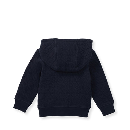 Organic Cotton Quilted Bee Baby Jacket - Midnight