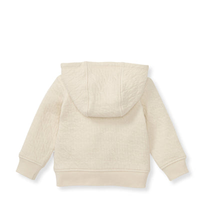Organic Cotton Quilted Bee Baby Jacket - Oat
