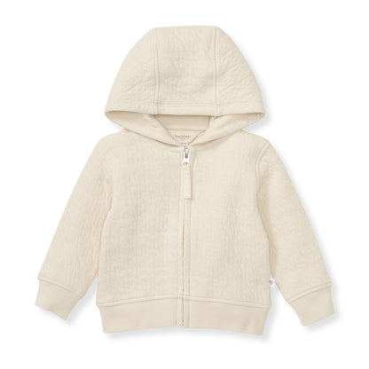 Organic Cotton Quilted Bee Baby Jacket - Oat