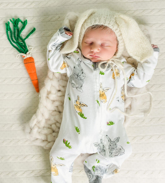 Bunny Trail Organic Cotton Loose Fit Footed Sleep & Play