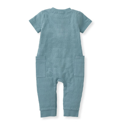 Organic Dotted Jacquard Baby Boy Jumpsuit