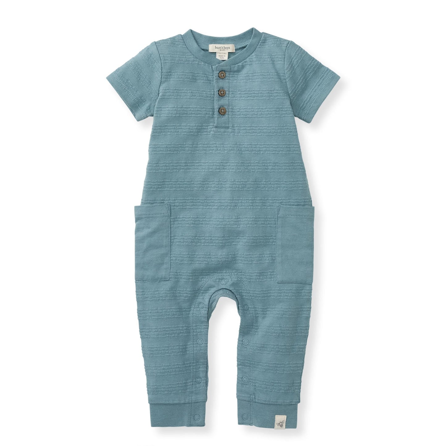 Organic Dotted Jacquard Baby Boy Jumpsuit