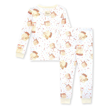 Birthday Cake Organic Two-Piece Long Sleeve Pajamas