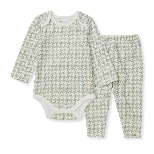 Houndstooth Neutral Bodysuit & Pant Set