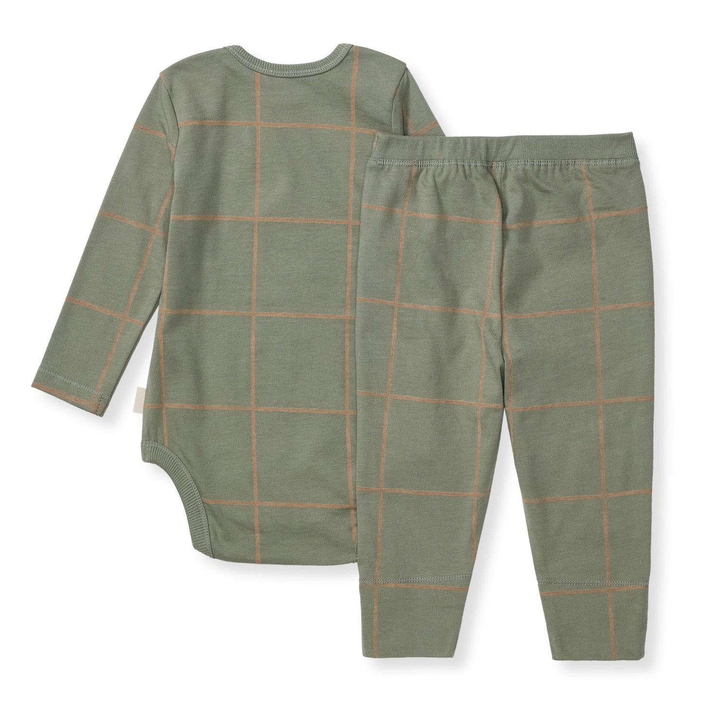 Swiss Check Neutral Bodysuit & Pant Set