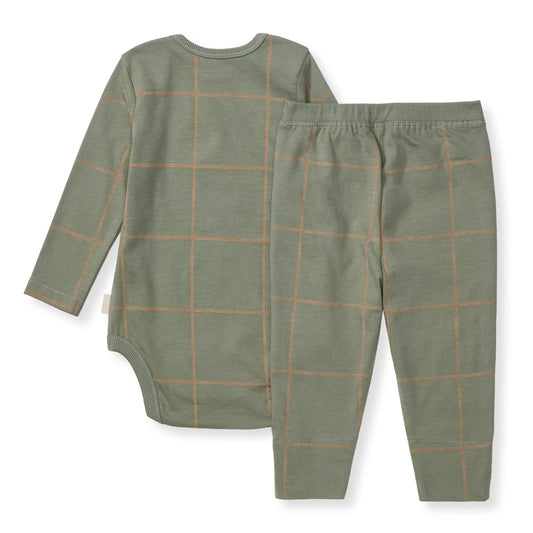 Swiss Check Neutral Bodysuit & Pant Set