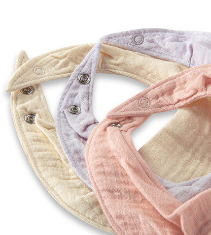 Organic Muslin Baby Bandana Bibs - Pink Sand