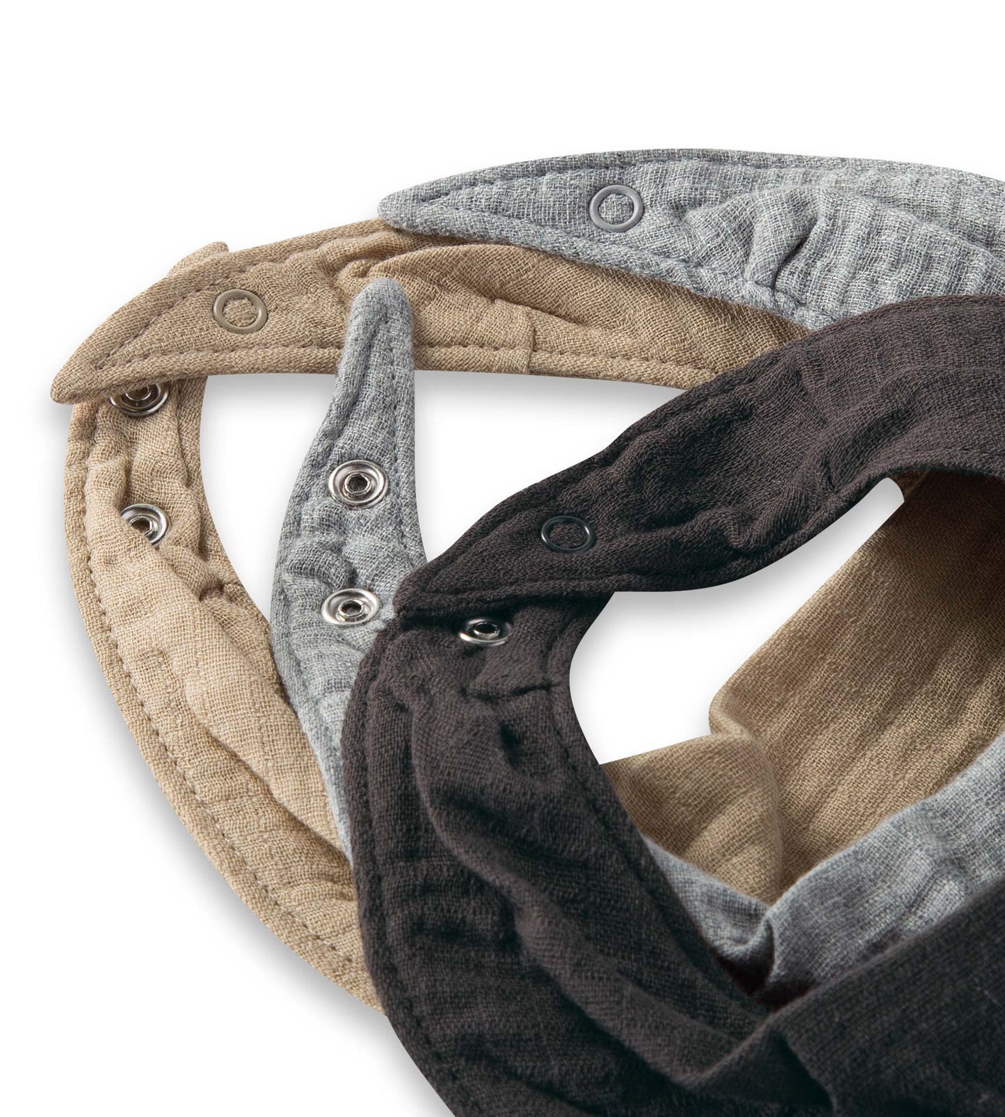 Organic Muslin Baby Bandana Bibs - Ash