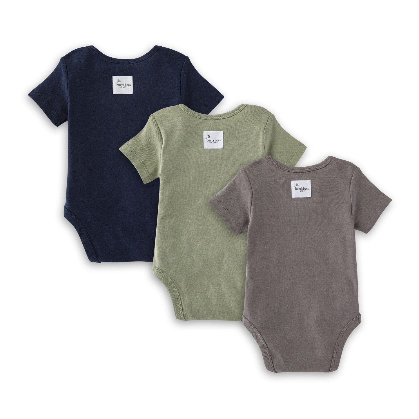 Organic Solid Short Sleeve Bodysuits - Set of 3 - Midnight